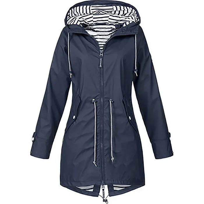 Levoire | Le manteau de pluie élégant et imperméable pour femmes Bleu foncé
