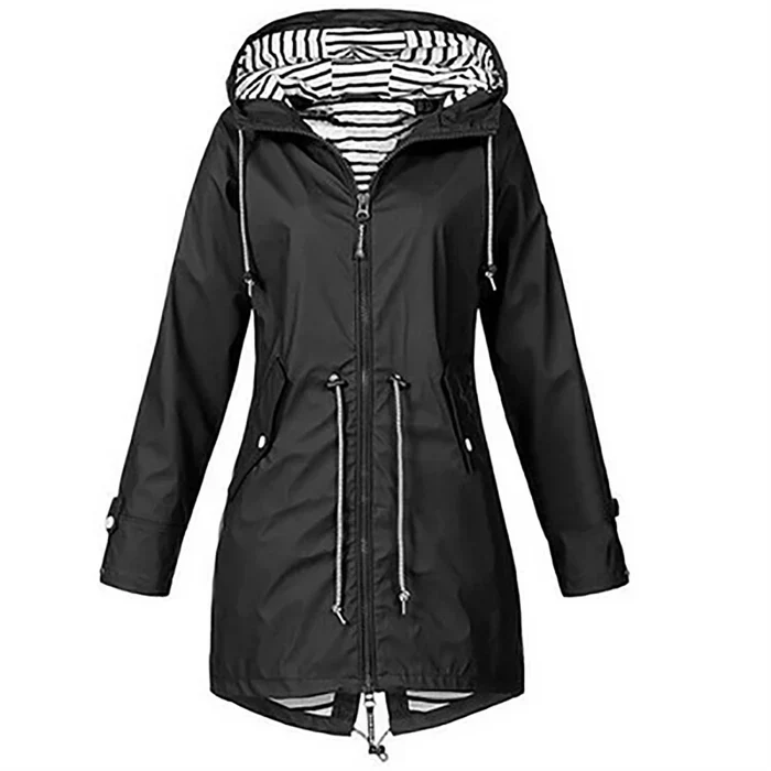 Levoire | Le manteau de pluie élégant et imperméable pour femmes Noir