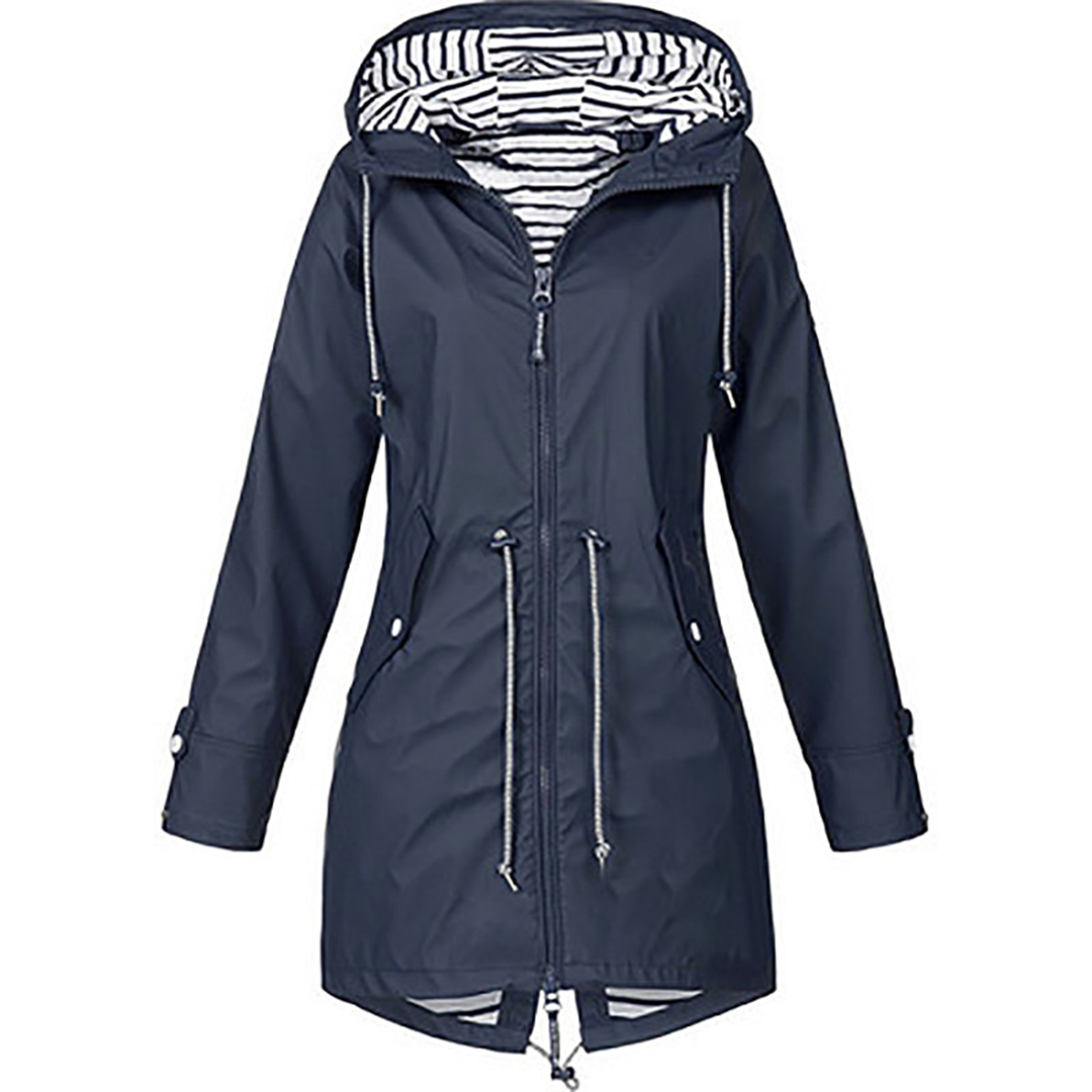 Levoire | Imperméable À Capuche Bleu foncé