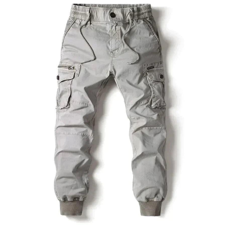 Levoire | Pantalon Cargo Taille Élastique Pratique Gris clair