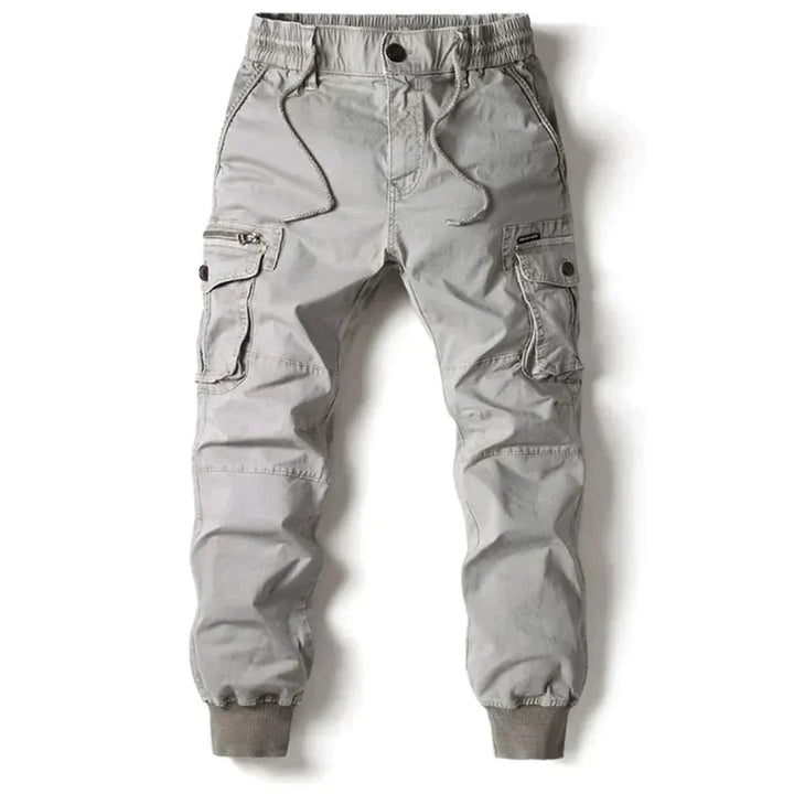 Levoire | Pantalon Cargo Taille Élastique Pratique Gris clair