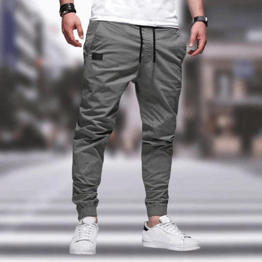 Levoire | Pantalon Cargo Slim Modèle Rento Avec Bandes Et Poches Gris