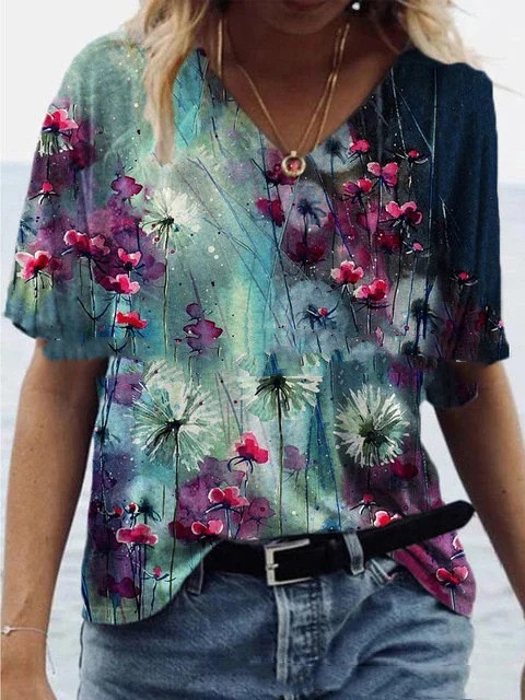 Levoire | shirt imprimé à col en V (Modèle 5)
