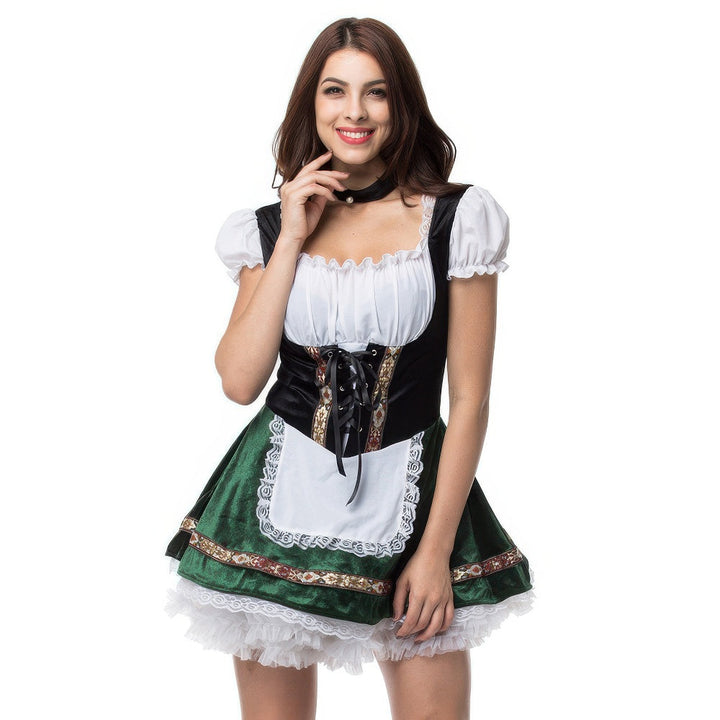 Levoire | Naisten Puku Perinteinen Oktoberfest Puku Tytöille Vihreä Valkoinen
