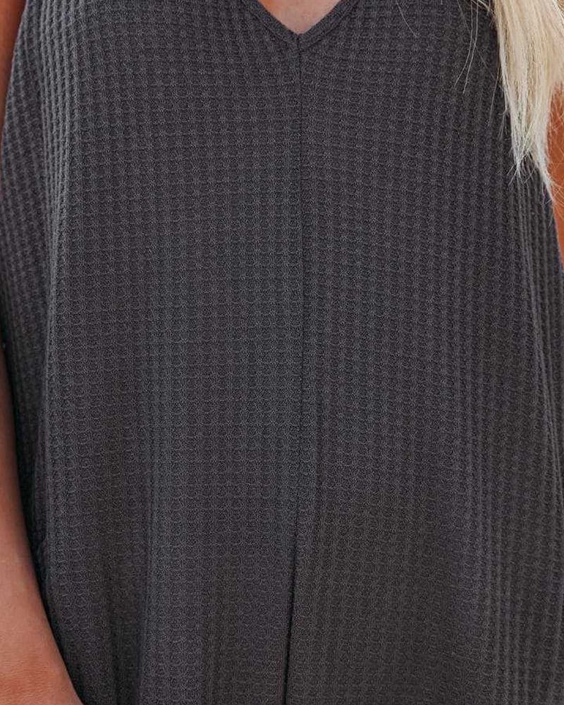 Levoire | Combinaison Sans Manches À Encolure En V De Couleur Unie Avec Poches