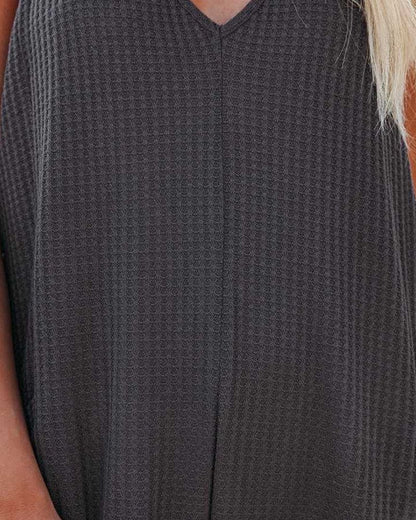 Levoire | Combinaison Sans Manches À Encolure En V De Couleur Unie Avec Poches