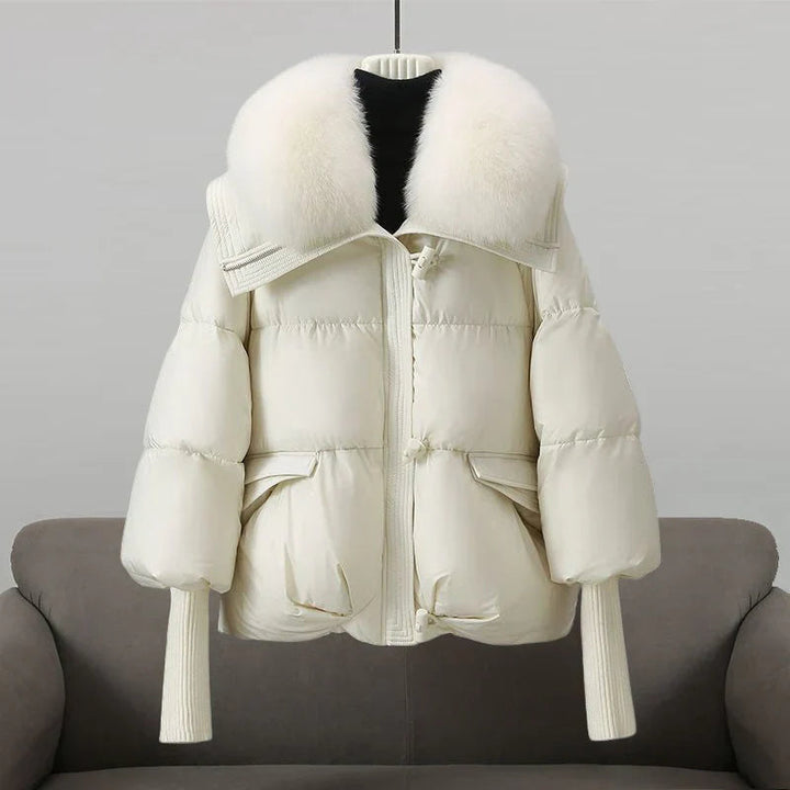 Levoire | Veste à manches longues en peluche synthétique avec col zippé Blanc
