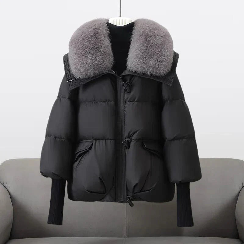 Levoire | Veste à manches longues en peluche synthétique avec col zippé Noir