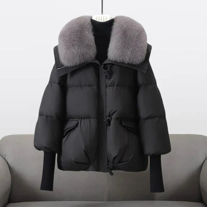 Levoire | Veste à manches longues en peluche synthétique avec col zippé Noir