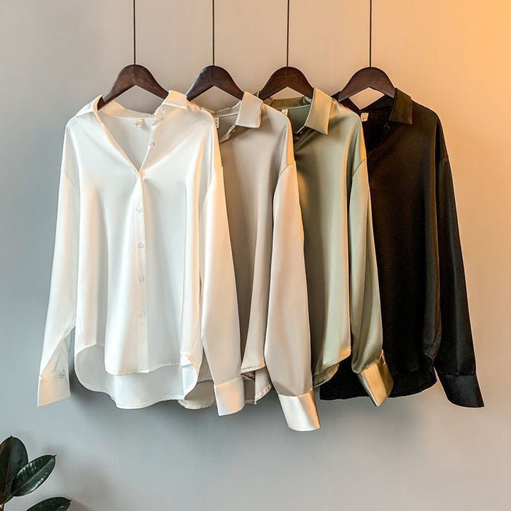 Levoire | Soie Chemises Longues Officielles Pour Femmes Blanc