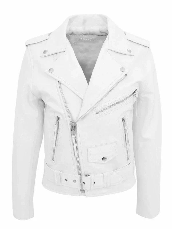 Levoire | Leeuwen | Veste En Cuir Pour Hommes Moderne Blanc