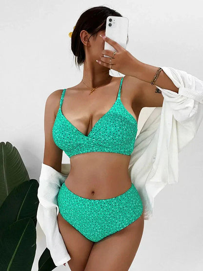 Levoire | Hauts De Bikini Taille Haute floral vert