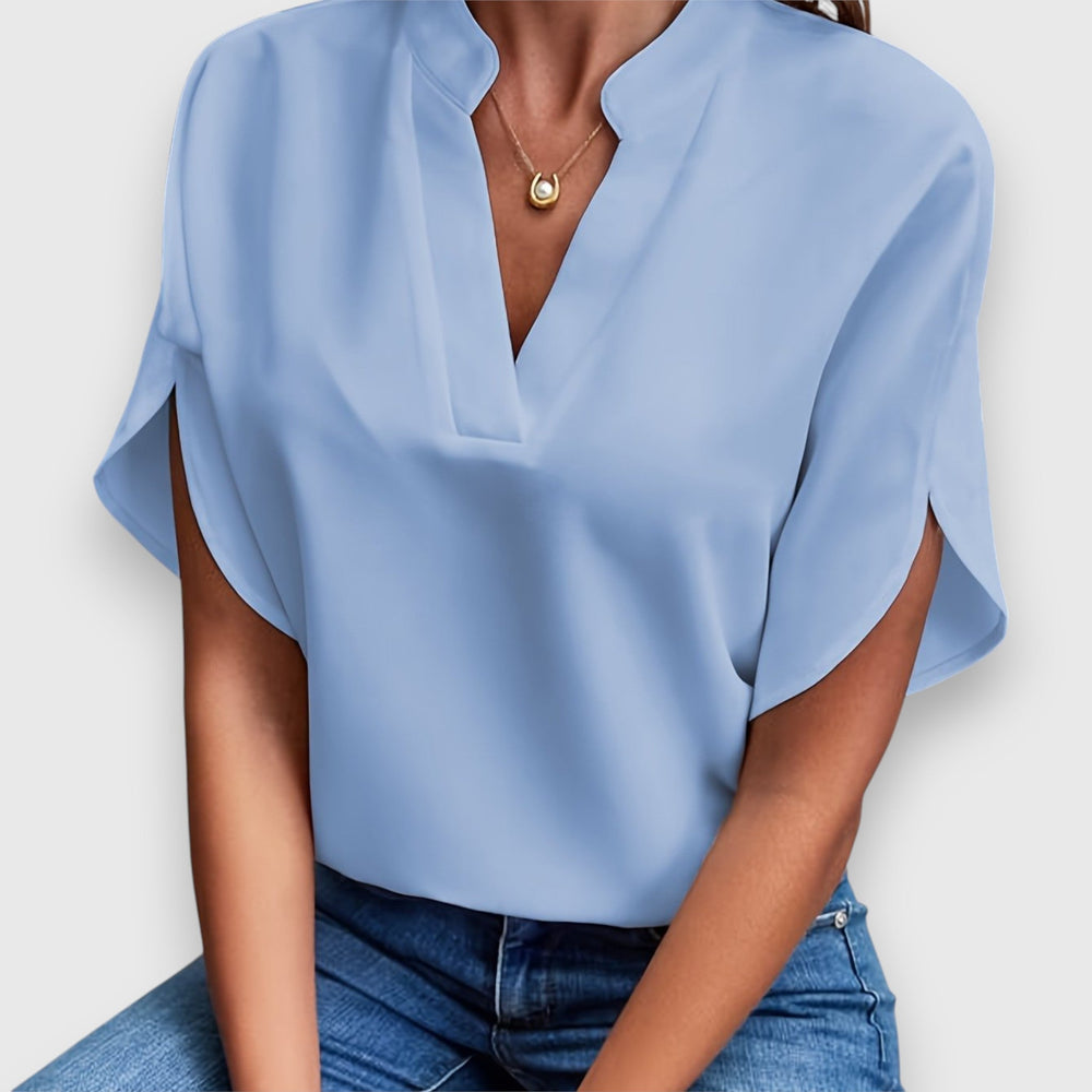 Levoire | Blouse Légante Avec Détail Nœud Bleu clair