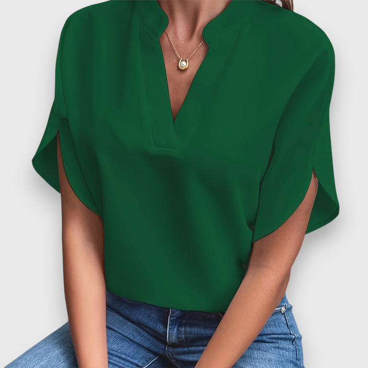 Levoire | Blouse Légante Avec Détail Nœud Vert