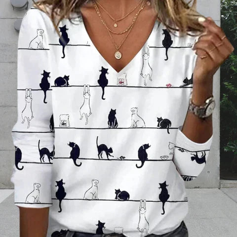 Levoire | pull en jacquard de chat créatif