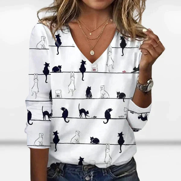 Levoire | pull en jacquard de chat créatif