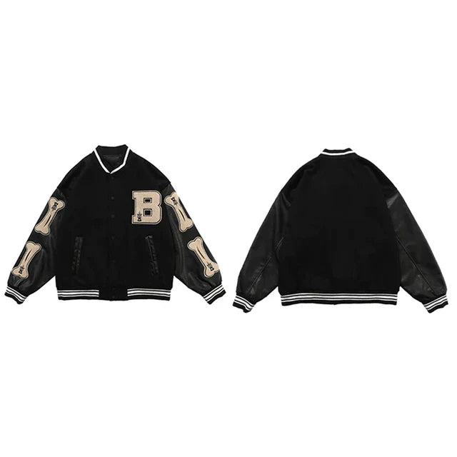 Levoire | Veste Bomber Streetwear Varsity Noir