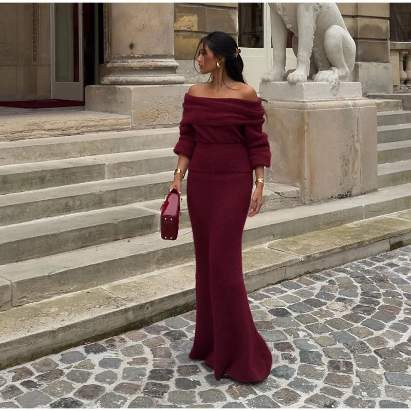 Levoire | Robe Maxi Élégante Hors Épaule