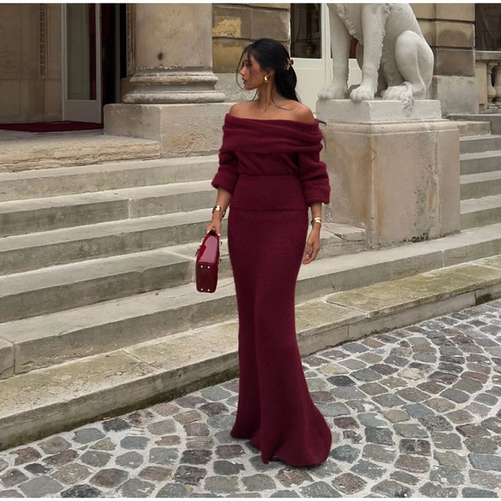 Levoire | Robe Maxi Élégante Hors Épaule