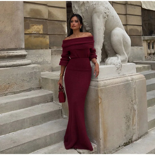 Levoire | Robe Maxi Élégante Hors Épaule