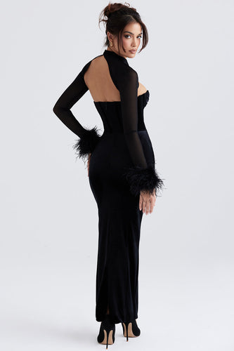 Levoire | Robe Maxi En Velours Noir