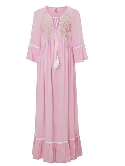 Levoire | Robe maxi festive à col en V Rose