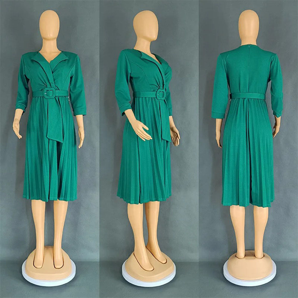 Levoire | Robe Courte Plissée À Bretelles Avec Ceinture À Décolleté En V