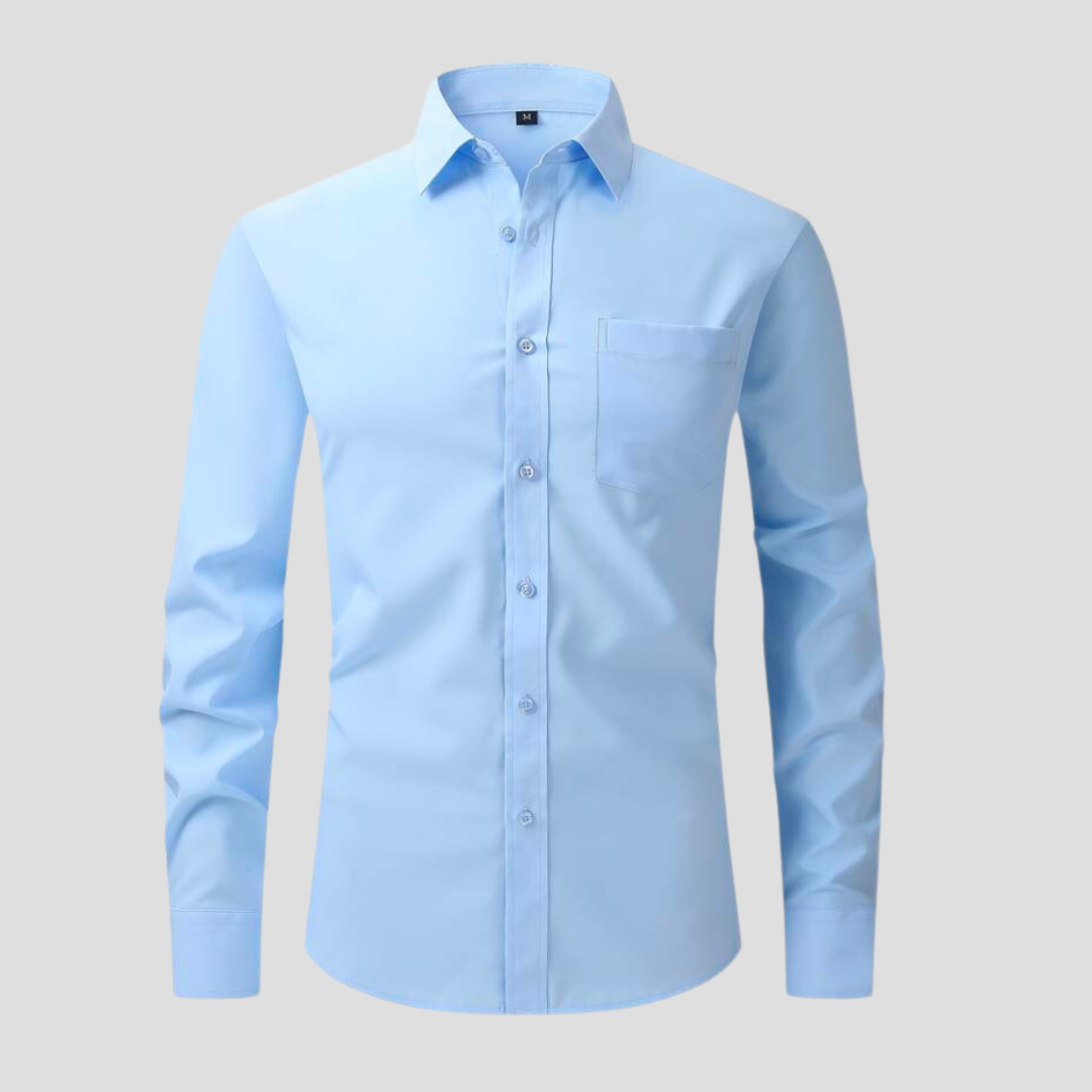Levoire | Chemise D'Affaires À Col Convertible Bleu
