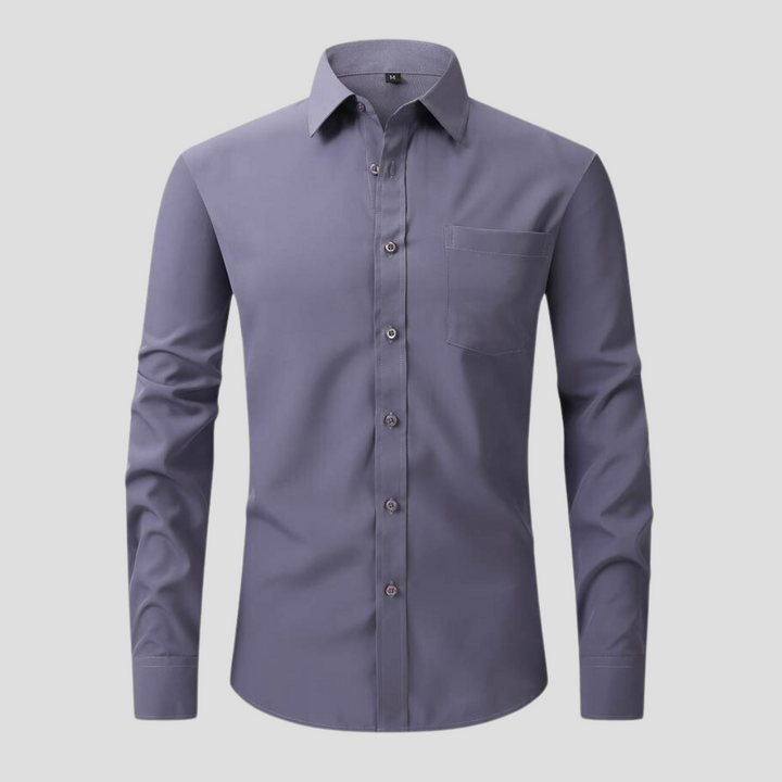 Levoire | Chemise D'Affaires À Col Convertible Gris