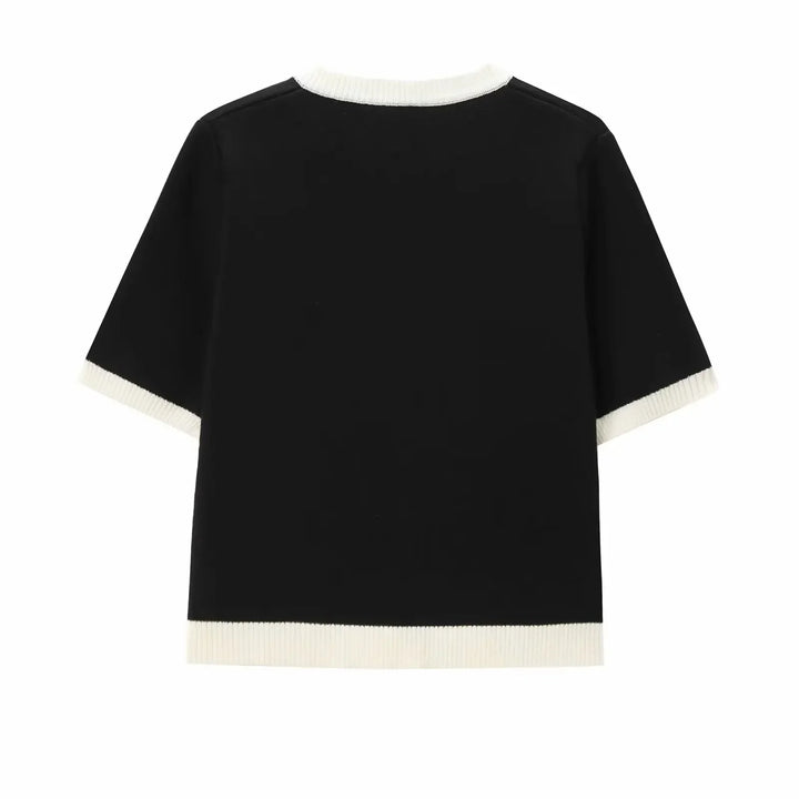 Levoire | Manches Courtes Boutonné Pull Tricoté À Manches Courtes Vêtements Pour Femmes
