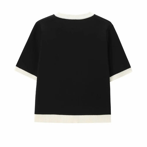 Levoire | Manches Courtes Boutonné Pull Tricoté À Manches Courtes Vêtements Pour Femmes