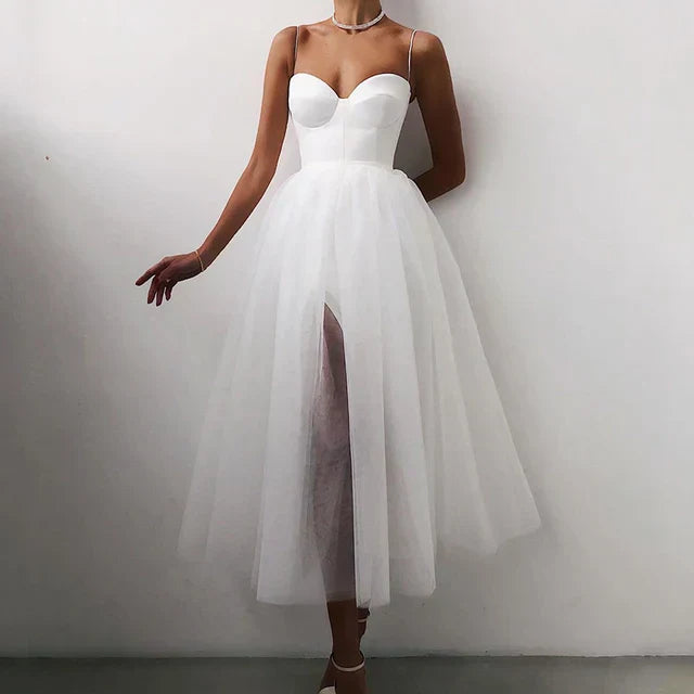 Levoire | Élégante Robe De Soirée En Tulle Pour Femmes Blanc