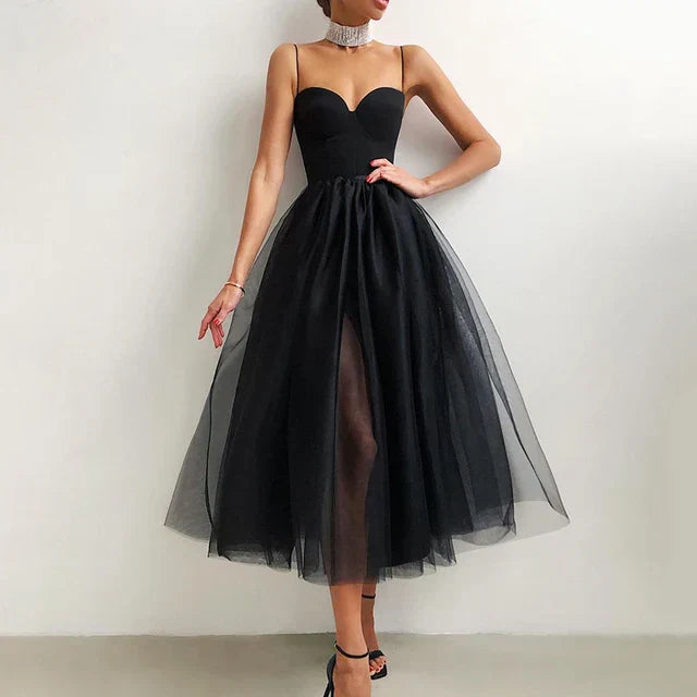 Levoire | Élégante Robe De Soirée En Tulle Pour Femmes Noir