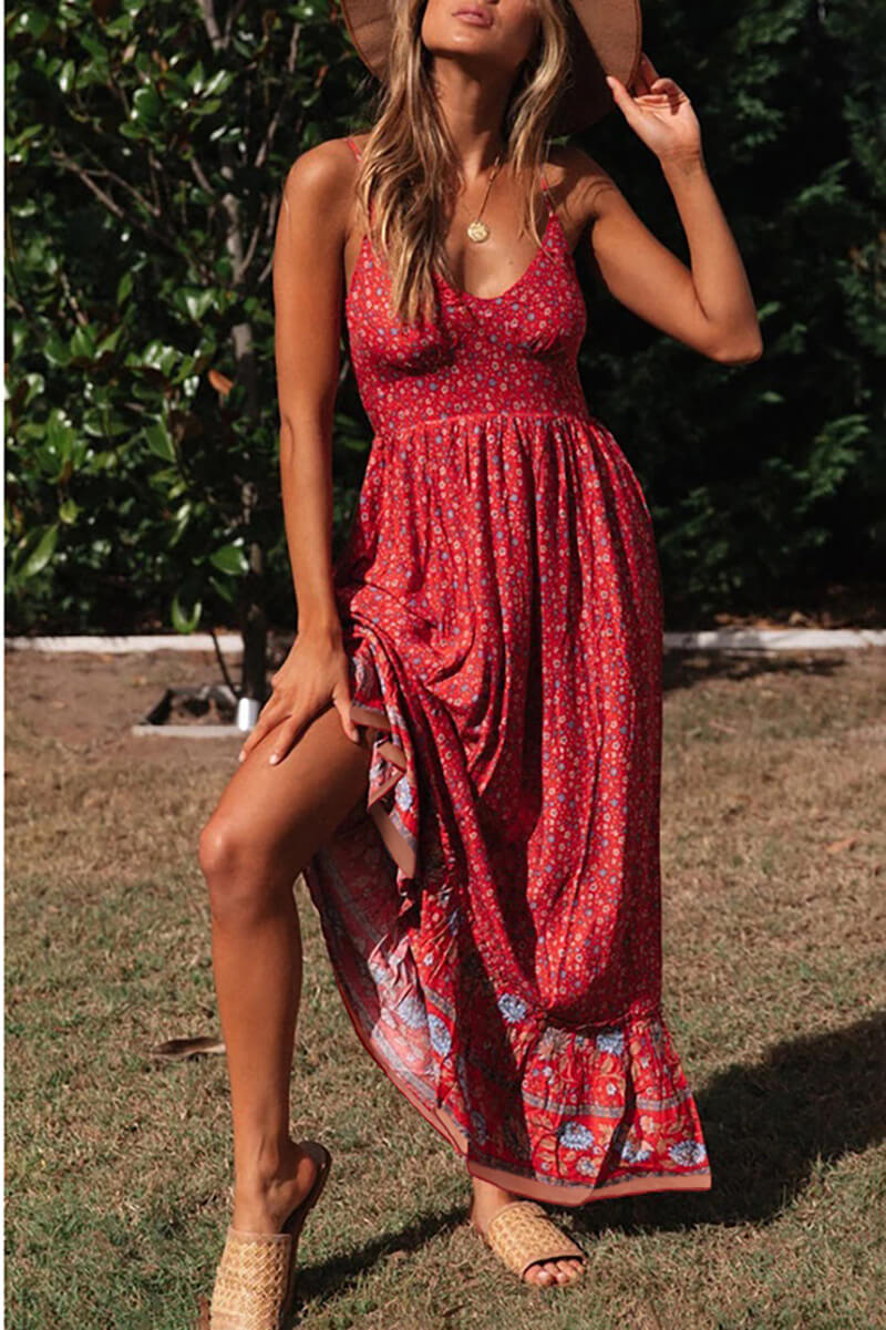 Levoire | Robe Longue Avec Décolleté En V Et Bretelles