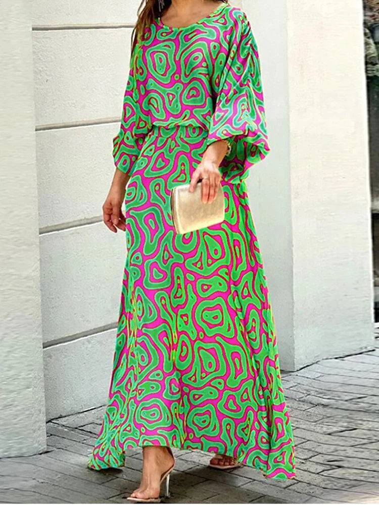 Levoire | Robe Longue Élégante Et Confort Vert S