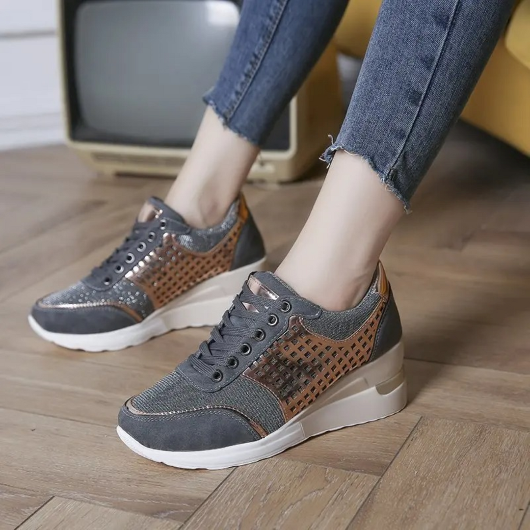 Levoire | Chaussures Confortables Et Respirantes Avec Talon Compensé Gris