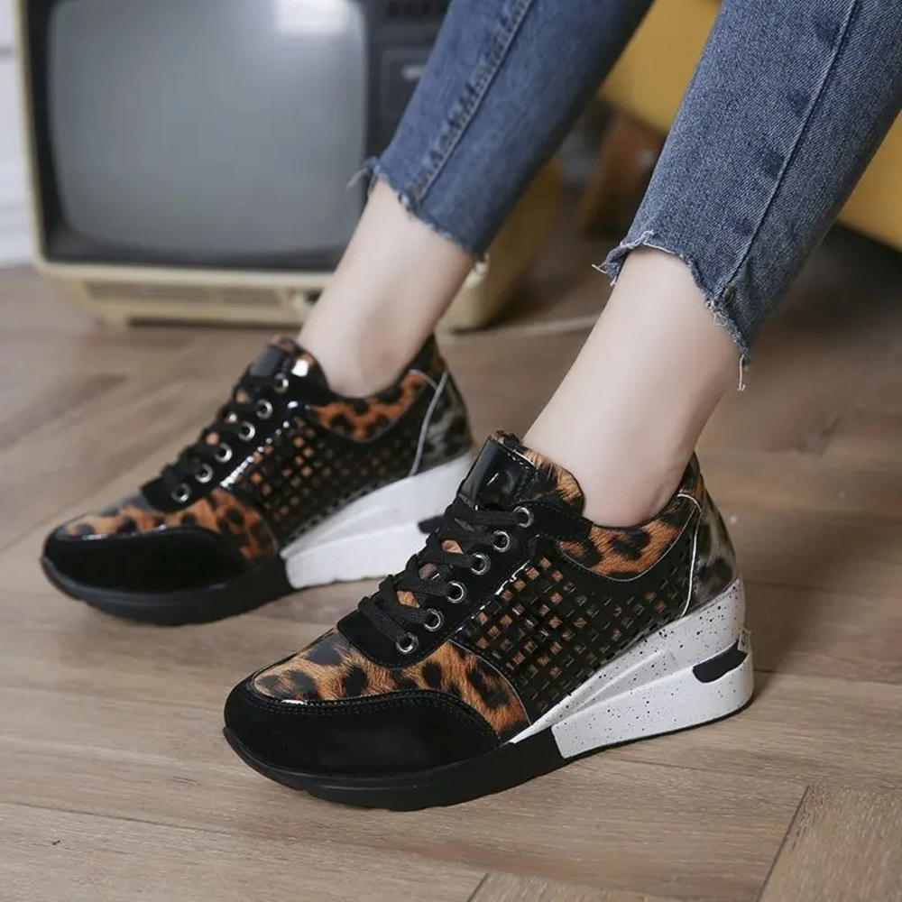 Levoire | Chaussures Confortables Et Respirantes Avec Talon Compensé Noir-brun