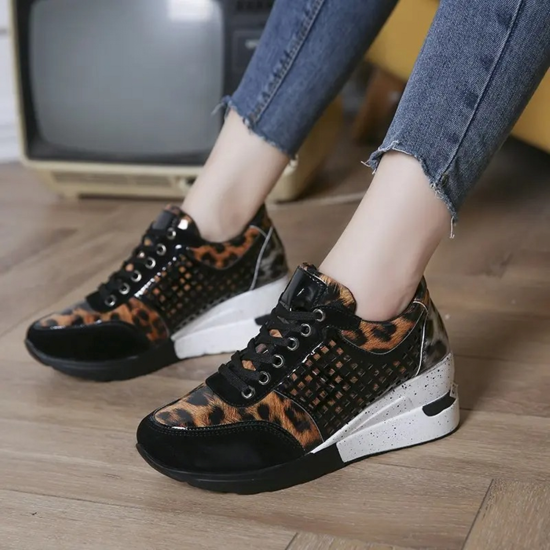 Levoire | Chaussures Confortables Et Respirantes Avec Talon Compensé Noir-brun