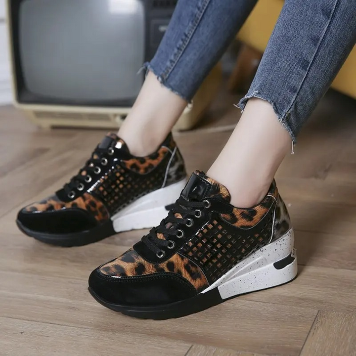 Levoire | Chaussures Confortables Et Respirantes Avec Talon Compensé Noir-brun