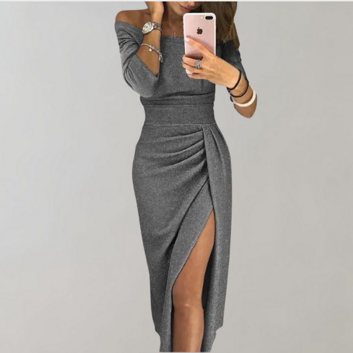 Levoire | Robe élégante avec des paillettes Gris