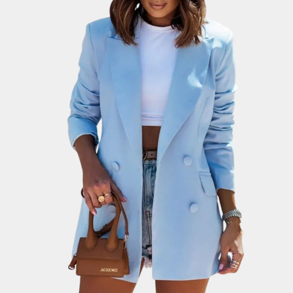 Levoire | Blazer à boutons avec revers à manches longues Bleu