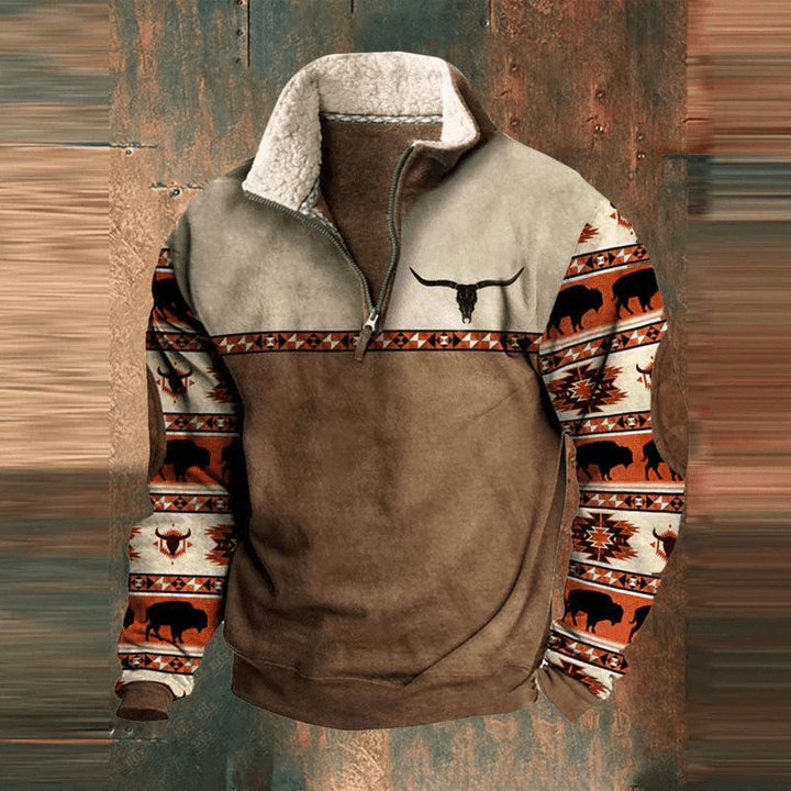 Levoire | Pull à col zippé demi-saison Marron foncé