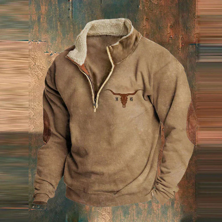 Levoire | Pull À Zip Moderne Quart De Mérd Pour Hommes Braun