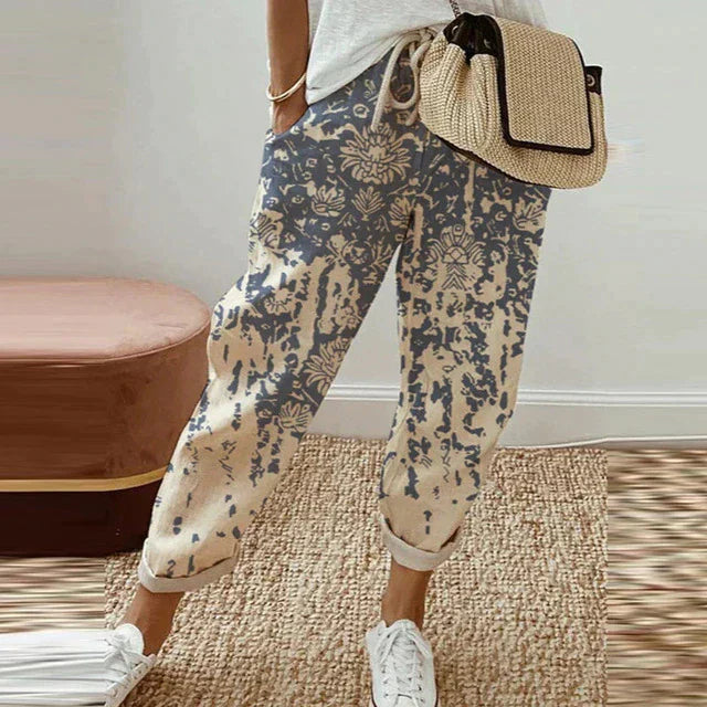 Levoire | Pantalon Imprimé Décontracté abricot