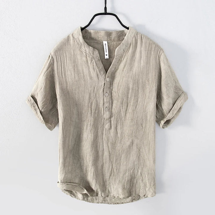 Levoire | Chemise En Lin Moderne Hommes Khaki