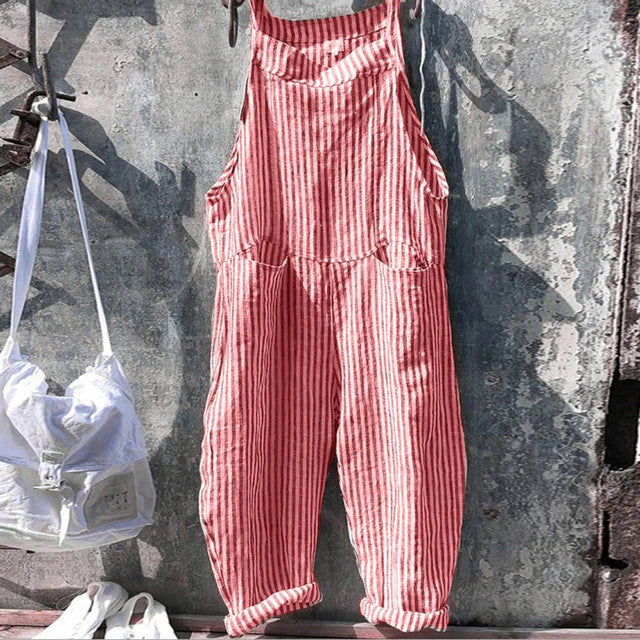 Levoire | Jumpsuit Baggy Rayé Style Vintage Rot