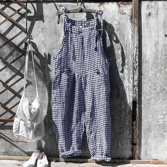 Levoire | Jumpsuit Baggy Rayé Style Vintage Bleu foncé