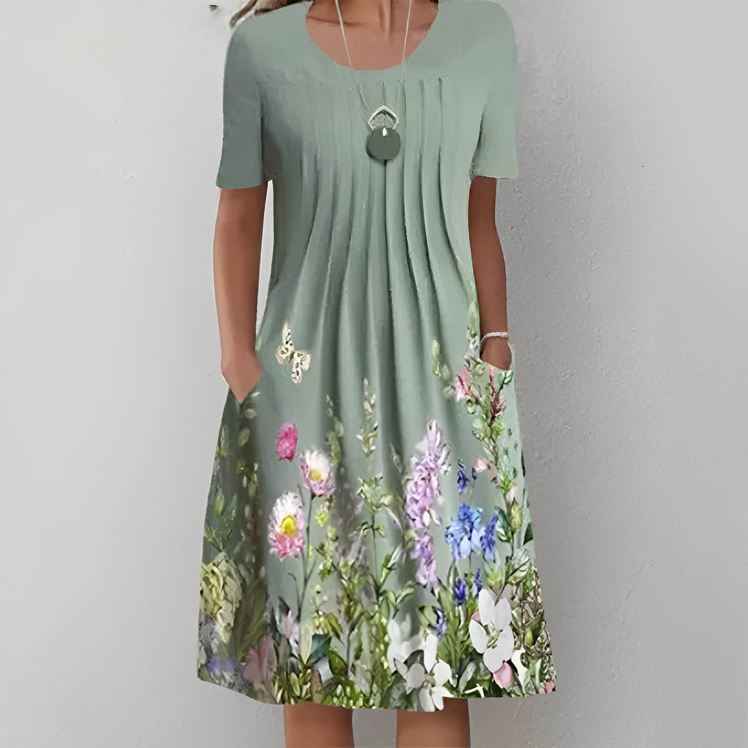 Levoire | Robe Printemps Vintage à Imprimé Floral Vert