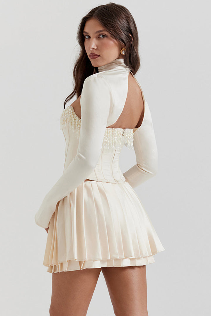 Levoire | Corset En Velours De Vin Avec Décorations En Perles