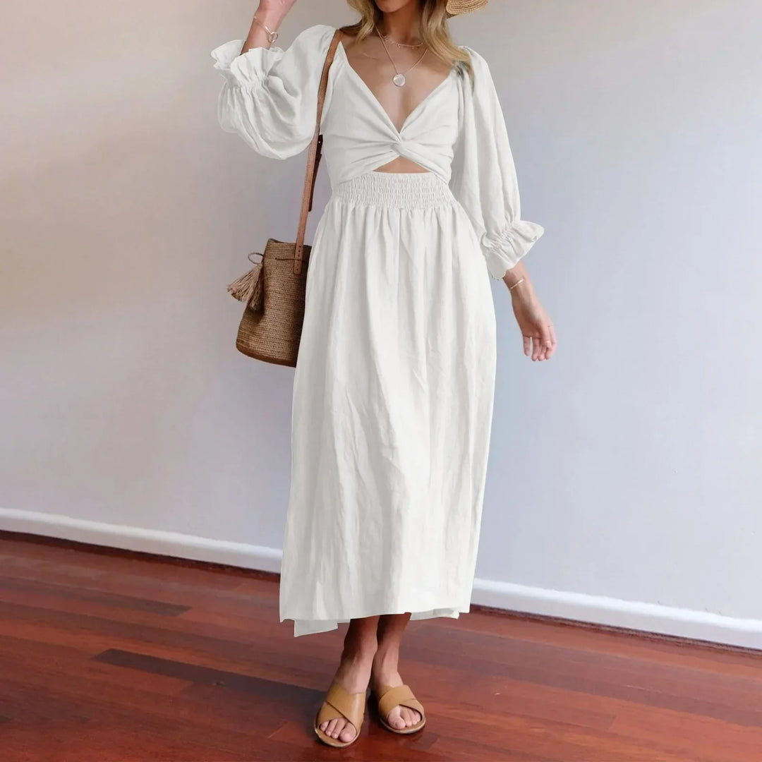Levoire | Robe Française Avec Manches Volantes Blanc